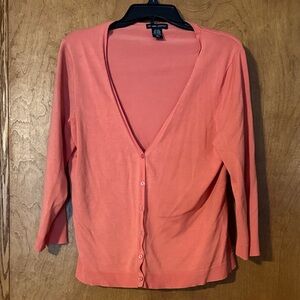 New York & Company Women's Peach Cardigan Sweater